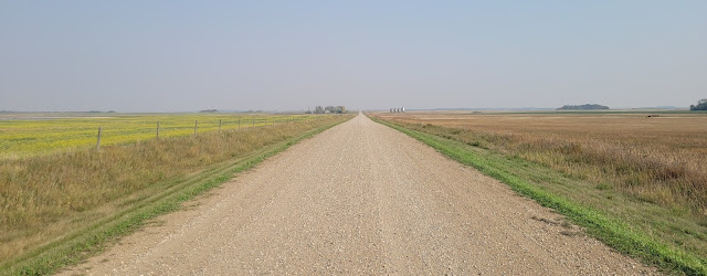 Trans Canda Trail and open fields Saskatchewan.