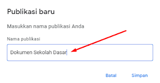 memasukkan nama publikasi