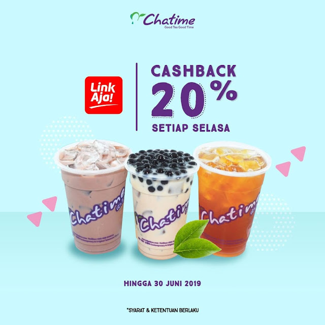 #LinkAja - #Promo Cashback 20% Pembelian Chatime Setiap Hari Selasa (s.d 30 Juni 2019) 