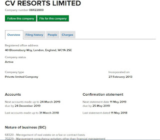 CV Resorts Ltd company registration