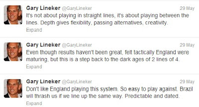 Gary Lineker tweets on England
