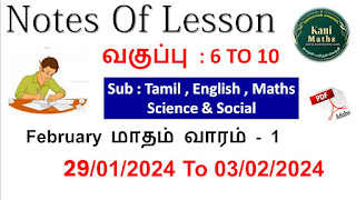 STD - 6th TO 10th Notes of lesson February week - 1 2023-24