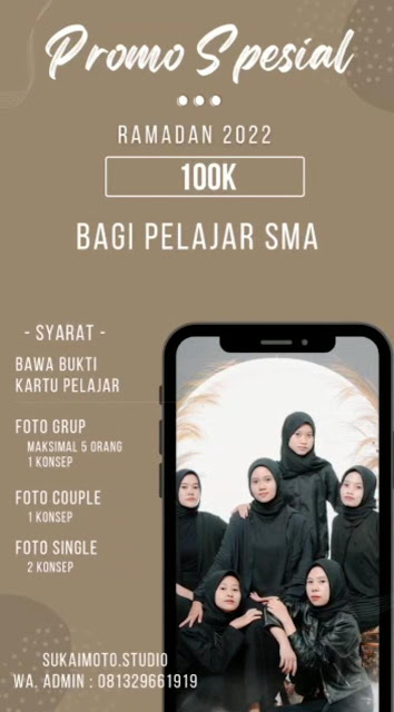 Promo Spesial Ramadan 2022 100K Bagi Pelajar SMA atau Sederajat Dari Sukaimoto Rembang