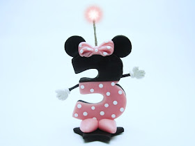 Vela em biscuit da Minnie Rosa