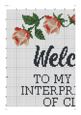 Welcome funny cross stitch pattern - Tango Stitch