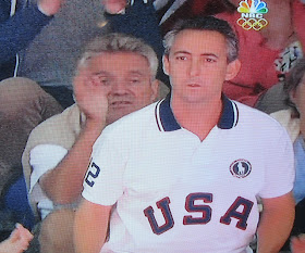 Jerk telling Aly Reisman's Dad to Sit Down at the Olympics