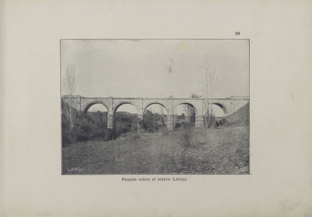 Lámina del Álbum de Vistas, Ferrocarriles del Estado, Chile. 1909. Página 38. Archivo de la Biblioteca Nacional.