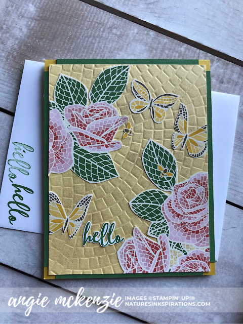 Fun with Fussy Cutting | Mosaic Mood Specialty DSP and To A Wild Rose (sentiment) by Stampin' Up!® | Nature's INKspirations by Angie McKenzie