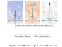 Monas Ultah ke-40, Google ikut rayakan dengan Doodle