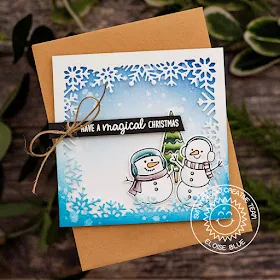 Sunny Studio Stamps: Layered Snowflake Frame Dies Feeling Frosty Winter Themed Holiday Card by Eloise Blue