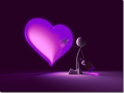 purple heart love romance valentines day neon glowing