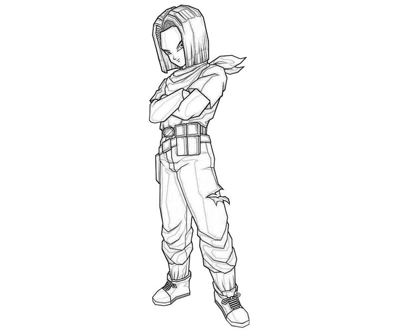 Printable Android 17 Android 17 Smile Coloring Pages 5 title=