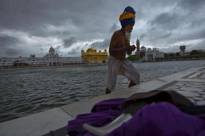 View Of Sri Harmandir Sahib During Monsoon Season