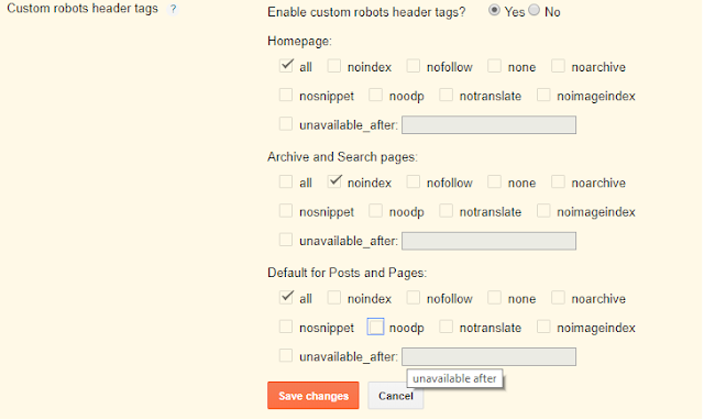 How to Custom Robots Header Tags in Blogger? 2019