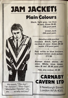 Carnaby Cavern Jam Jackets advert from Jam Pact spring tour booklet 1979