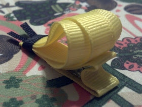 Handmade snail baby ribbon clip barrette
