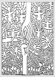 the marriage of the sky and hell keith haring printable adults coloring pages