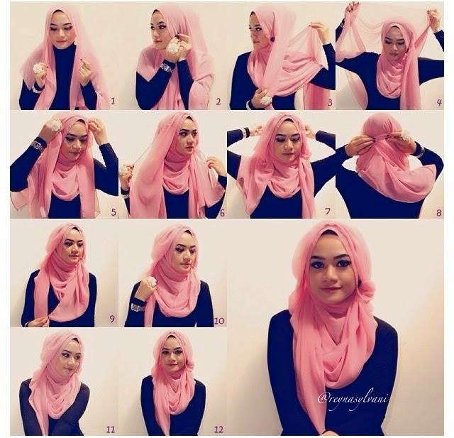 Cara memakai hijab modern dan simple terbaru dan tutorial gambar 