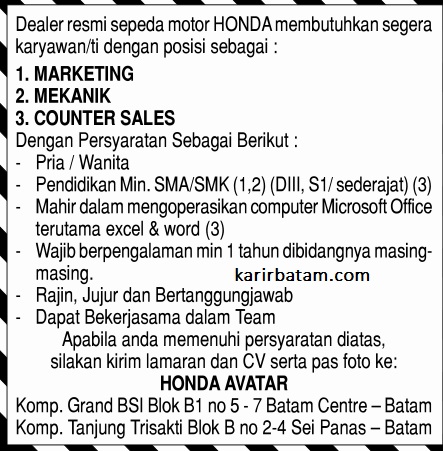 Lowongan Kerja Batam Centre 2017 2018 - Loker BUMN