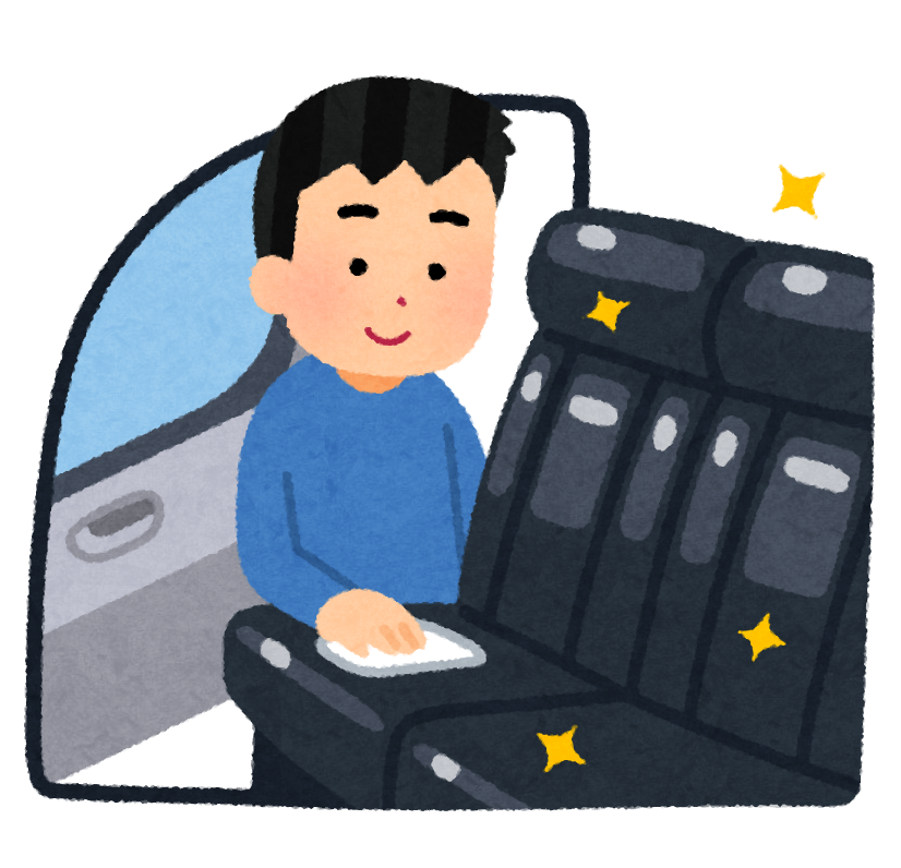 自動車の車内を掃除する人のイラスト かわいいフリー素材集 いらすとや