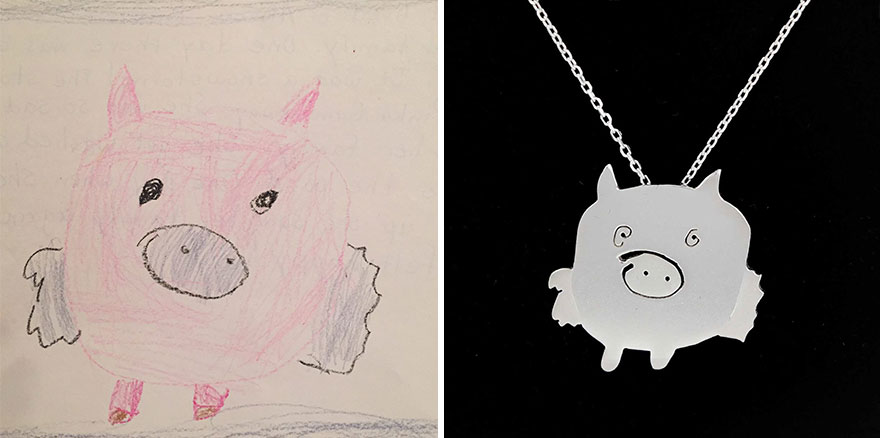 Artists Can Turn Your Children's Drawings Into Amazing Pieces Of Jewelry