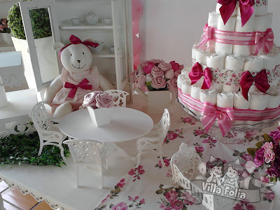 decoração festa infantil, chá de bebê, decoração elegante, decoração provençal, decoração ursinhos, Londrina e região, villa folia