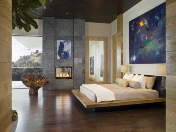 Sexy Bedroom with Fireplace