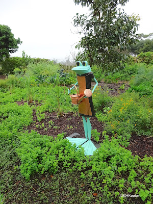 Cora the Gardening Frog, J.A. Cobb, Mounts Botanic Garden, FL