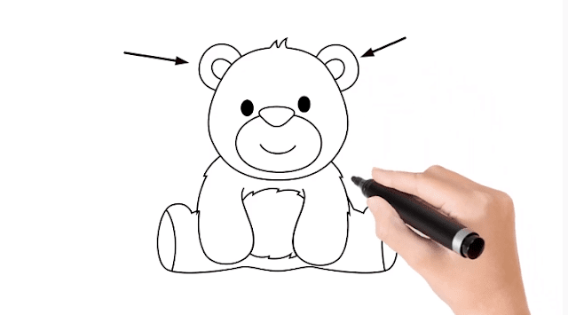 How to draw a bear for kids.