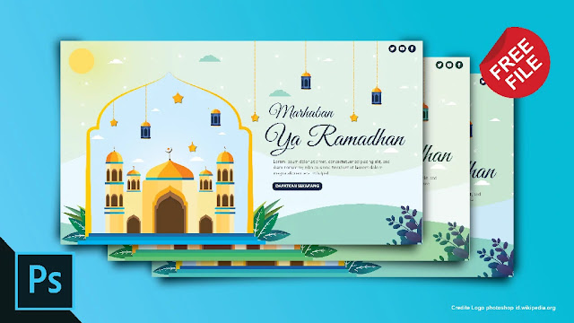 Free Ramadhan PSD : Download Kumpulan Desain Flat Ramadhan Adobe Photoshop