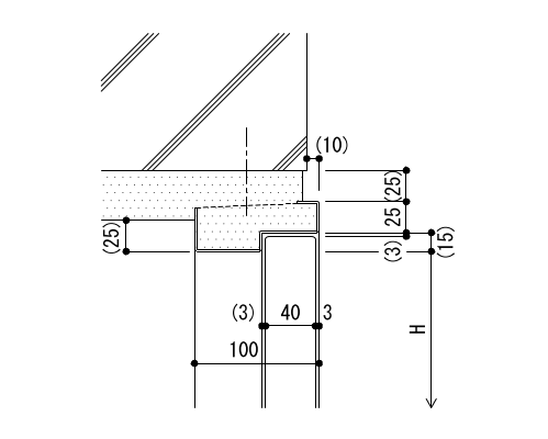 4-21-3　標準型建具枠（鋼製建具）断面