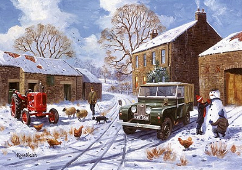 Vintage Land Rover Series 1 Christmas Card