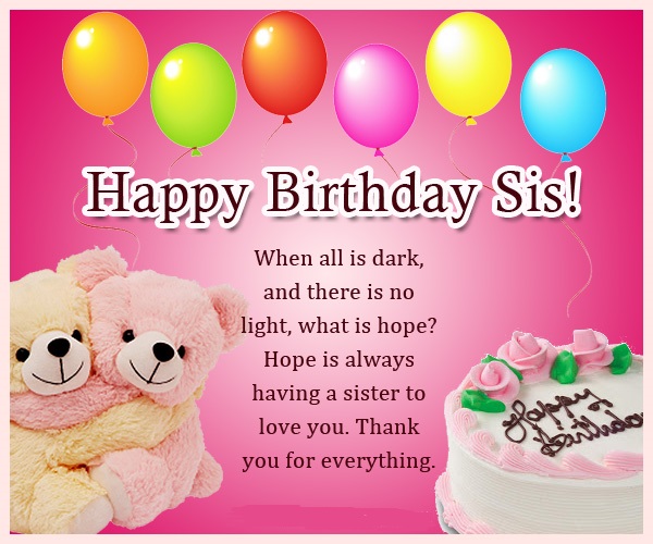 Birthday Wishes For Sister  