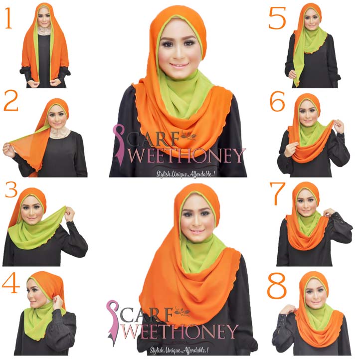 Cara Memakai Shawl NAEEMA Duo Color