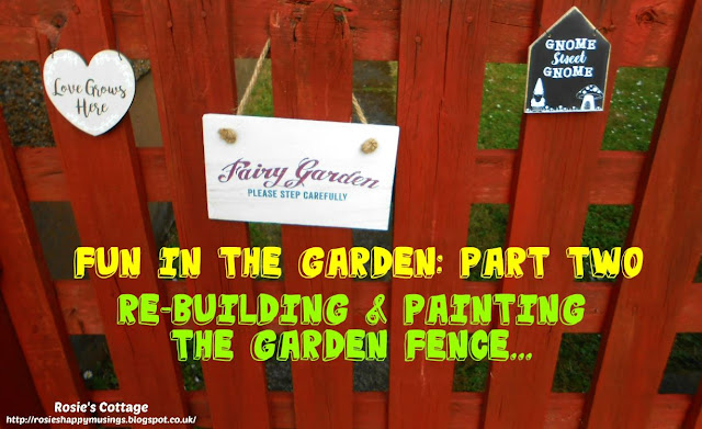 Our biggest garden project in a while has been Hubby stripping down our badly weather damaged fencing and re-building it.  Wait till you see the results!