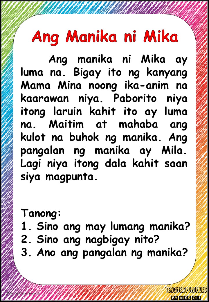 Teacher Fun Files: Filipino Reading Materials with ...