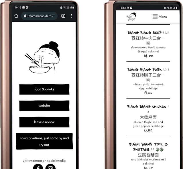 Go to the website of Mamma Bao Chinese Restaurant to view the menu, price and detailed description