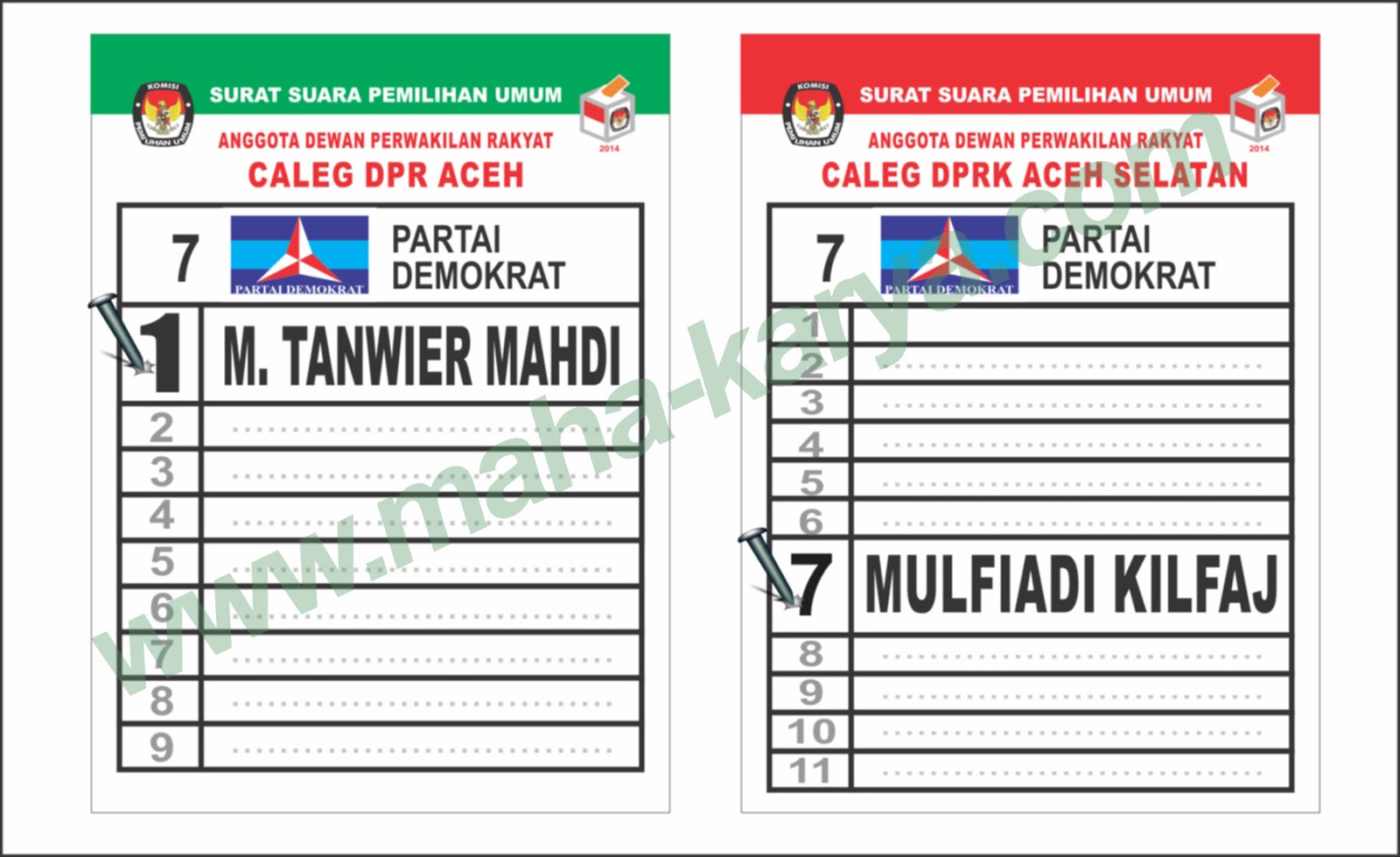 Contoh Kartu Nama Untuk Caleg - Contoh KR