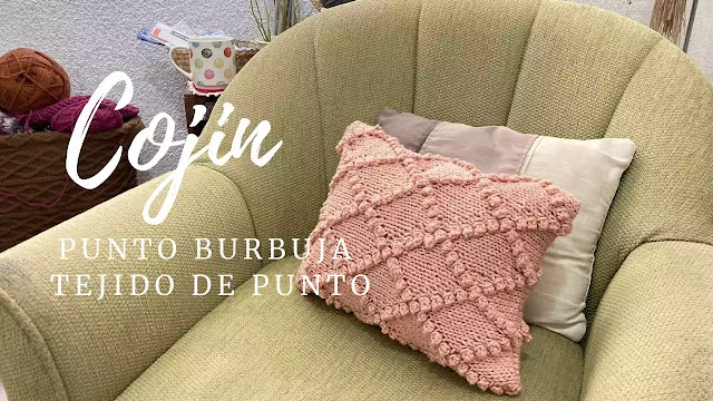 APRENDE A TEJER GRATIS Cojín en Punto Burbuja a Crochet