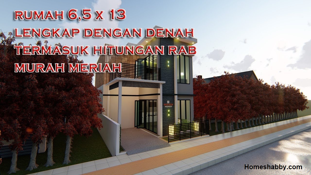 Desain dan Denah  Rumah  Minimalis Ukuran 6 5 x 13 M 2 