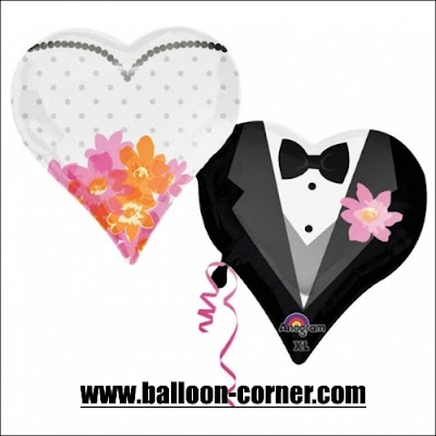 Balon Foil Wedding Couple Heart