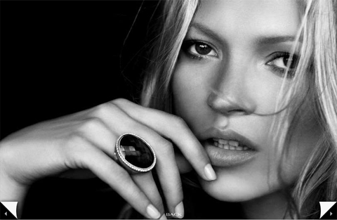 Homepage of supermodel Kate Moss Fashion and modeling pictures movies 