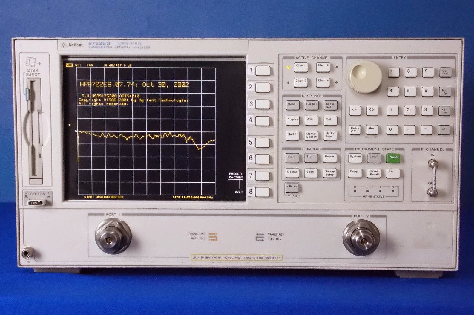 Premium Used Agilent 8722ES with Option 10 at BRL Test