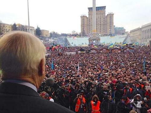 McCain addressing crowd in Kiev, Dec. 15, 2013. (U.S. Senate/Office of Chris Murphy/Wikimedia Commons)