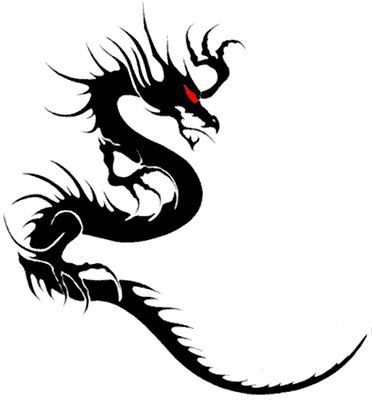 black dragon tattoo. black 