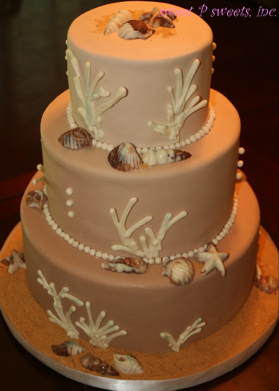 Beach Themed Wedding Cake