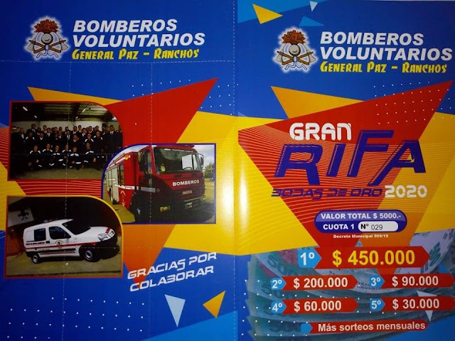 Información sobre los sorteos del Bomber y la Rifa de Bomberos