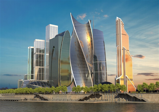 Rendering of new Moscow's skyline