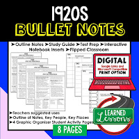 American History Bullet Notes, American History Facts, U.S. History Activities, U.S. History Study Guides, U.S. History Test Prep, Industrial Age Activities, Western Frontier Activities, Imperialism Activities, World War I, 1920s, Great Depression, New Deal, World War II, Cold War, 1950s, Vietnam, Civil Rights Movement, 1960s, Nixon, Ford, Carter, Bush, Conservatives
