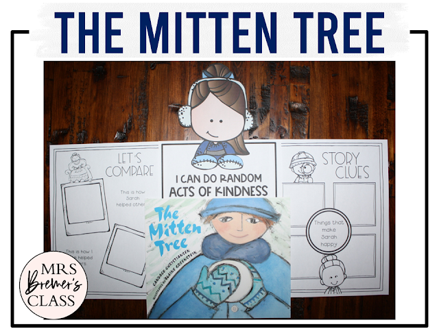 The Mitten Tree book activities unit with literacy printables, reading companion activities, lesson ideas, and a craft for winter in Kindergarten and First Grade